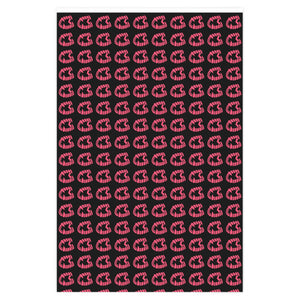 Vampire Fangs Black and Hot Pink Teeth Wrapping Paper