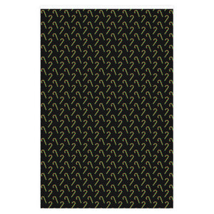 Gothmas Red and Green Candy Canes on Black Wrapping Paper