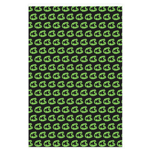 Vampire Fangs Black and Neon Slime Green Teeth Wrapping Paper