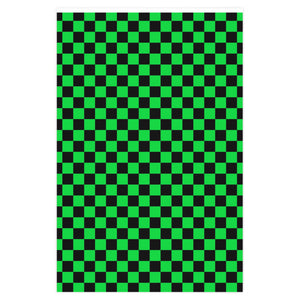 Neon Slime Green and Black Checkerboard Vans Inspired Punk Wrapping Paper