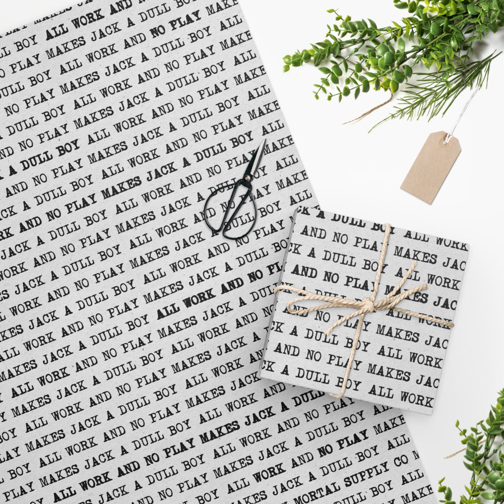 All Work and No Play The Shining Inspired Typewriter Wrapping Paper