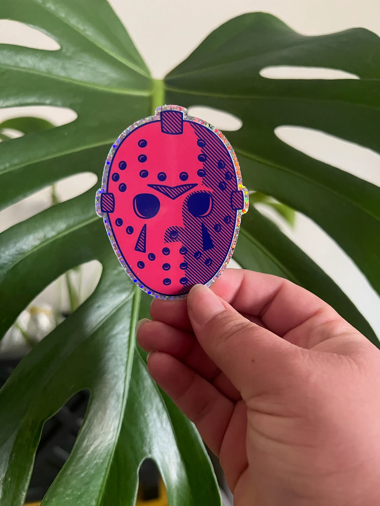 Friday the 13th Mask Glitter Sticker