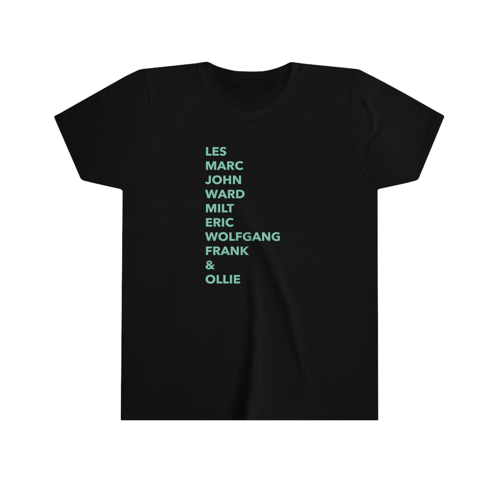 9 Old Men Black Text Youth Tee