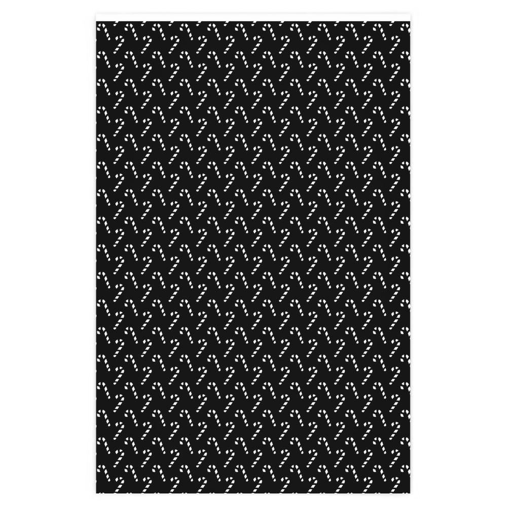
            
                Load image into Gallery viewer, Black and White Candy Cane Gothmas Wrapping Paper
            
        