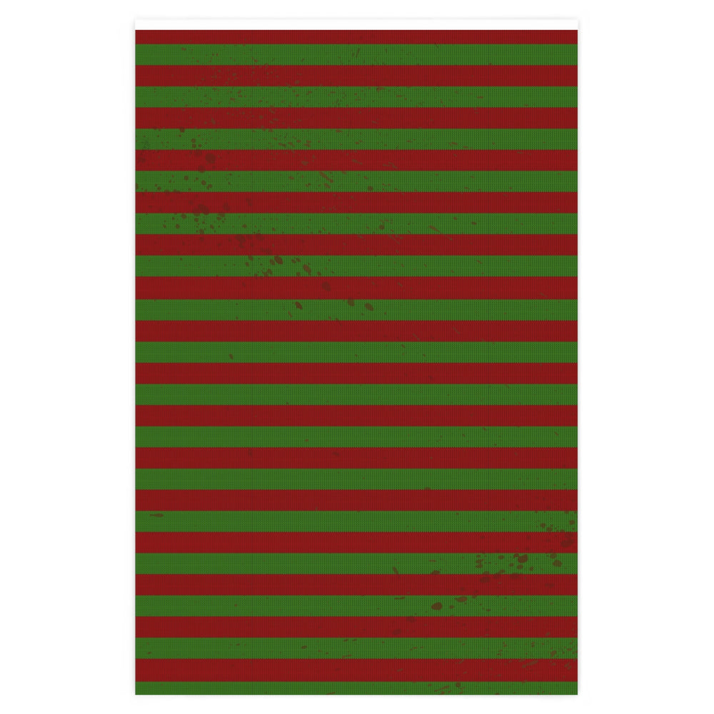 Red and Green Bloody Sweater Freddy Krueger Inspired Wrapping Paper