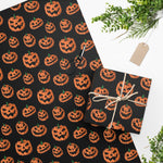 Spooky Pumpkin Jack-o'-lantern Halloween Wrapping Paper