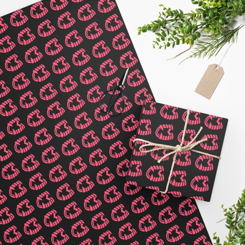 
            
                Load image into Gallery viewer, Vampire Fangs Black and Hot Pink Teeth Wrapping Paper
            
        