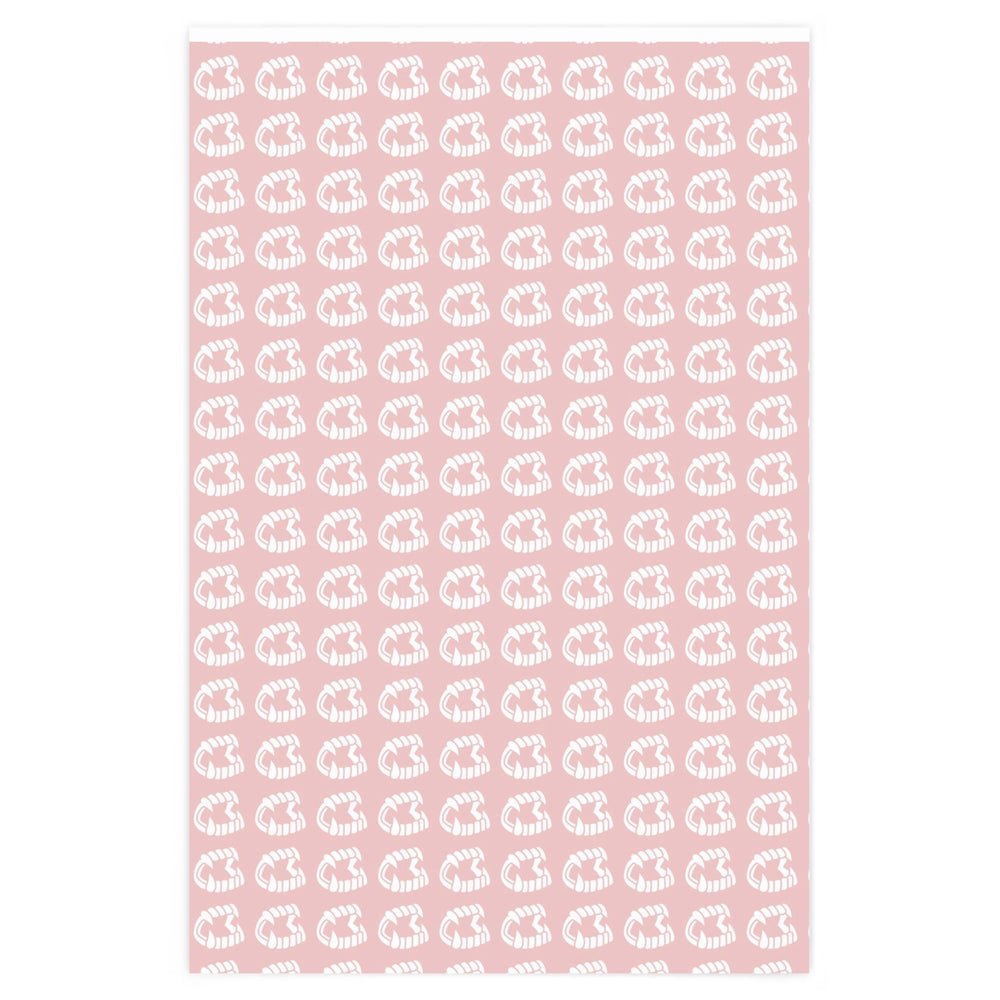 Vampire Fangs Pastel Pink and White Teeth Wrapping Paper