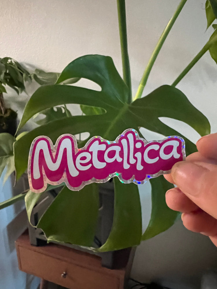 
            
                Load image into Gallery viewer, Metallica Girly Pop Glitter Sticker
            
        