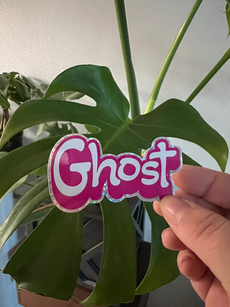 Ghost Girly Pop Glitter Sticker