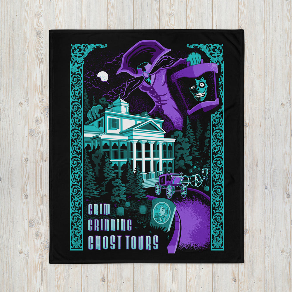 
            
                Load image into Gallery viewer, Grim Grinning Ghost Tours Throw Blanket
            
        